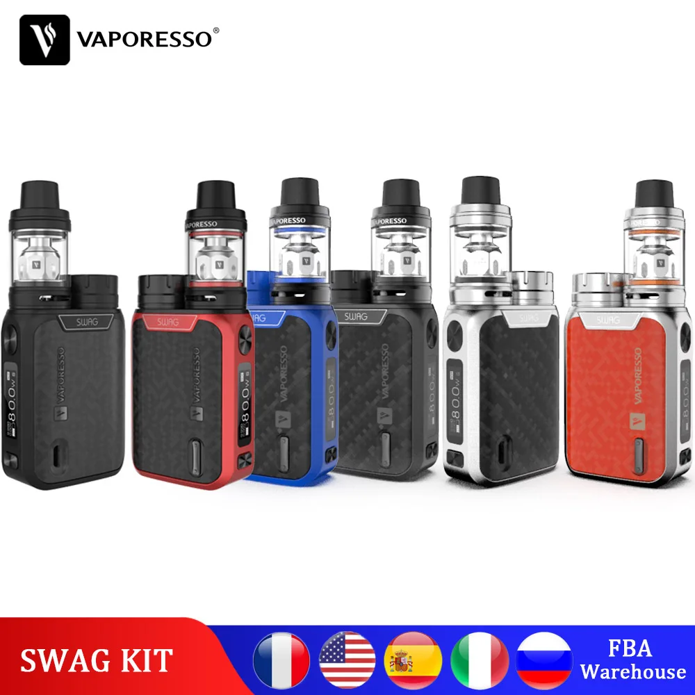 

Original Vaporesso Vape SWAG Kit 80W Electronic Cigarette With NRG SE Tank 3.5ml Atomizers GT Coil Core swag box mod E-cig