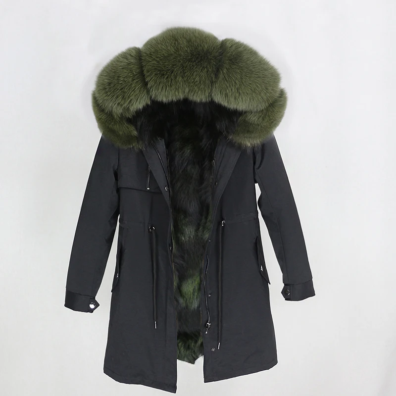 OFTBUY парка повседневное пальто из натурального меха зимняя куртка для женщин натуральный Лисий меховой капюшон, воротник лиса верхняя одежда на подкладке теплая уличная Новинка