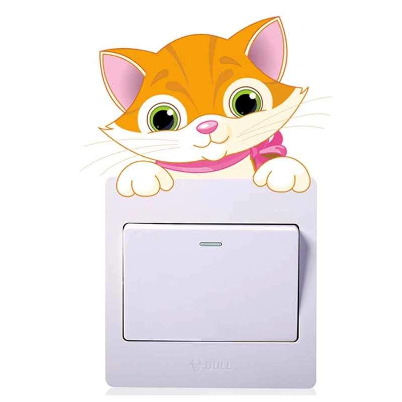 Animals Cat Panda Giraffe Elephant Light Switch Sticker Wall Sticker For Kids Baby Nursery Home Decal Murla Decor