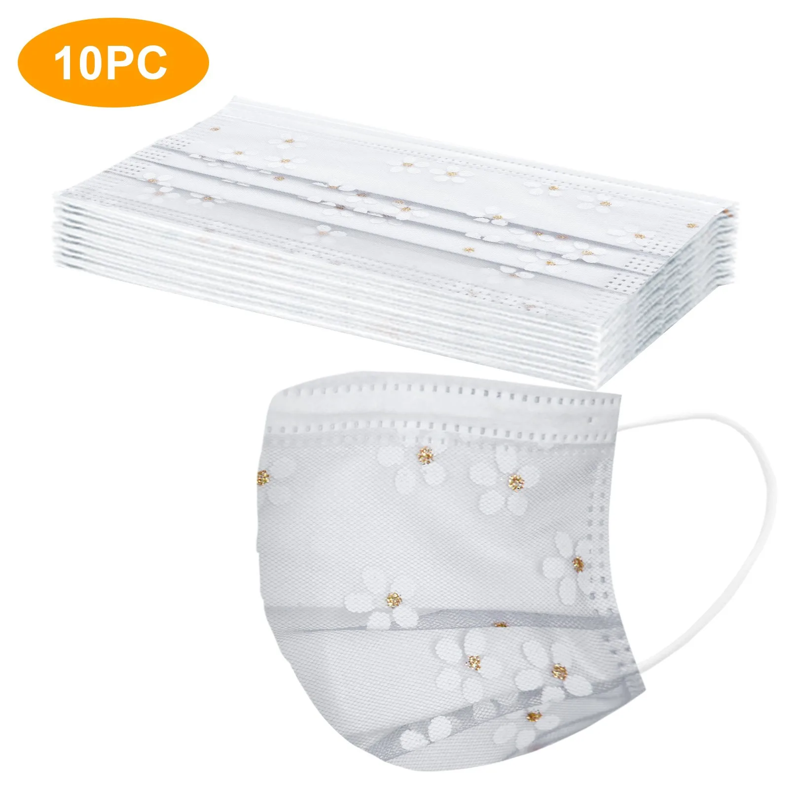 Защитная Маска Для взрослых с принтом сетчатая пряжа цветами четырехслойная