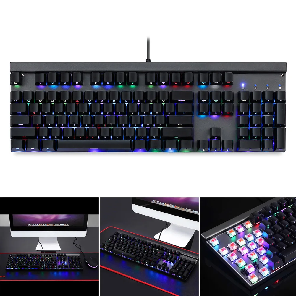 

Mechanical Gaming Keyboard RGB Backlit 104 Keys Outemu Switch Keypad for PC Laptop DQ-Drop