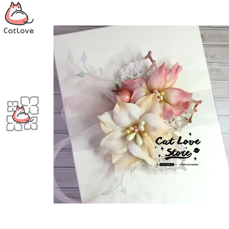 4 шт. Цветочная серия металлические режущие штампы трафарет для скрапбукинга