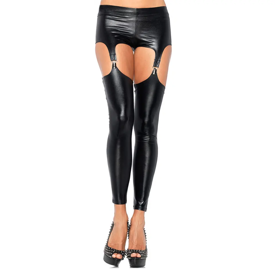 black liquid leather pants