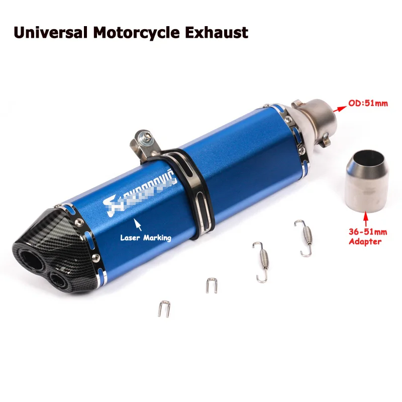470 мм Длина Универсальный мото rcycle Akrapovic выхлопной escape moto модифицированный глушитель для Ninja 300 TMAX 530 PCX150 FZ6 MT-03 Z250 R1