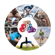 Colorful Athletic Wrap Tape Self Adhesive Elastic Bandage Elastoplast Sports Protector Knee Finger Ankle Palm Shoulder First Aid