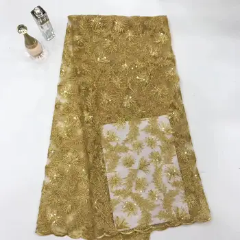 

Latest African Tull Lace Fabrics High Quality 2019 Nigerian Net Lace Fabric with Sequins Sequence Lace for Women Dress FJ32811