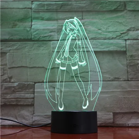 3D лампа комикс девушка для украшения спальни USB сенсорный ночник лучший пренспосланный для детей подарок светодиодный ночник лампа 1682