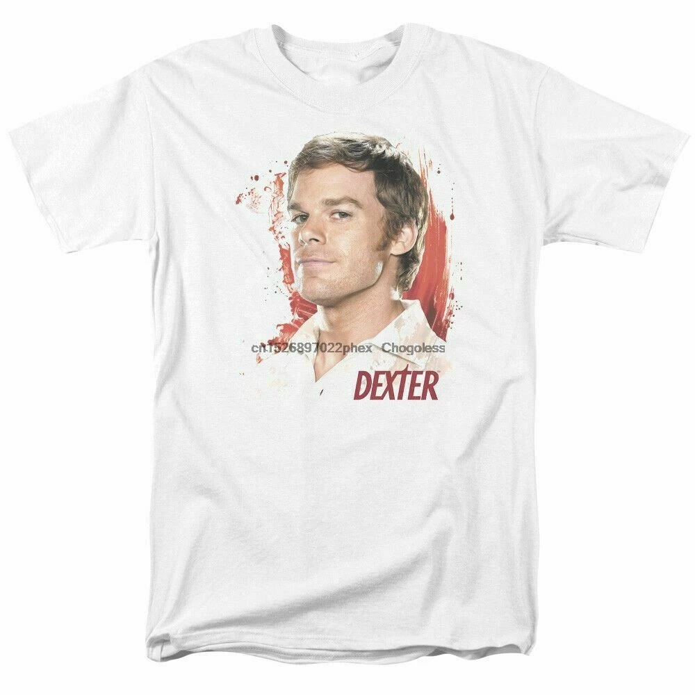Лицензированная классическая мужская футболка Dexter с изображением брызг крови