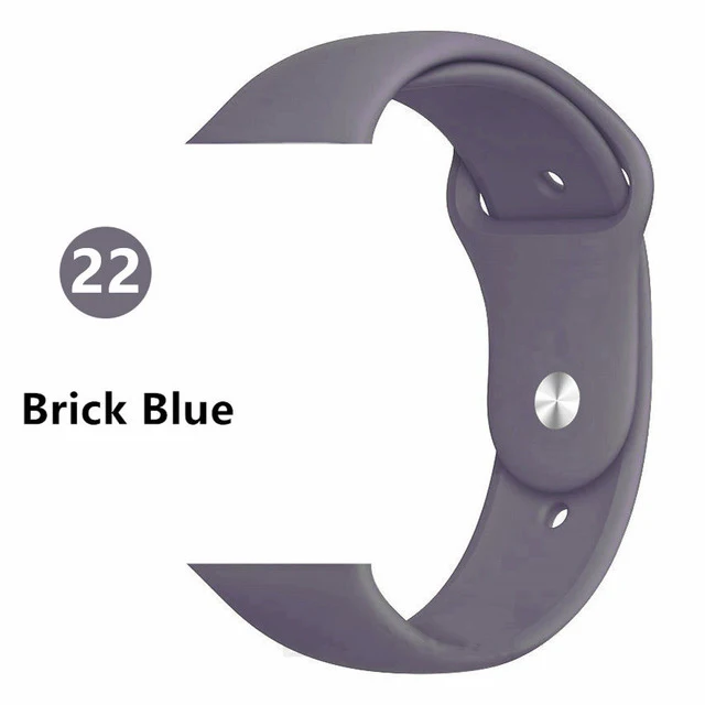 Brick Blue ALPQ ремешок для Apple ремешок для часов 38 42 мм 40 44 мм силиконовый официальный цвет ремень браслет Correa для iWatch серии 5 4 3 2 1 - Цвет ремешка: Brick Blue