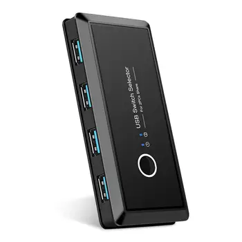 

USB 3.0 Switcher Classic Colors and Simple Durable Design 4 in 2 Out Splitter Box HUB for Sharing Printer Keyboard Mouse