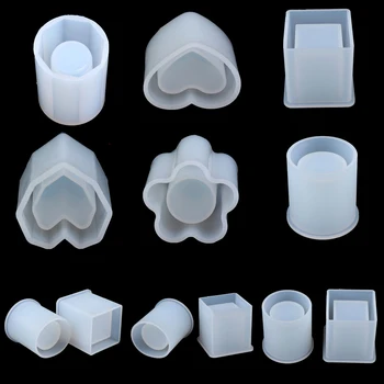 

1Pcs Round Square Hexagon Large Pen Holder Mould Multi-function Portable Flower Pot Concrete Mold Silicone DIY Decoration