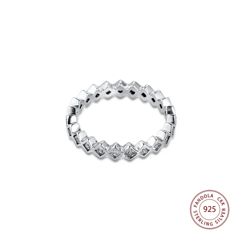 CKK Square Eternity Ring 925 Sterling Silver Wedding Original Rings for women Silver 925 Jewelry anillos mujer FLR044 (4)