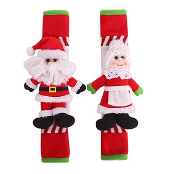 

2PCS/Set Santa Refrigerator Handle Covers Microwave Door Refrigerator Handle Sets Kitchen Appliance Christmas Decor Kitchen Tool