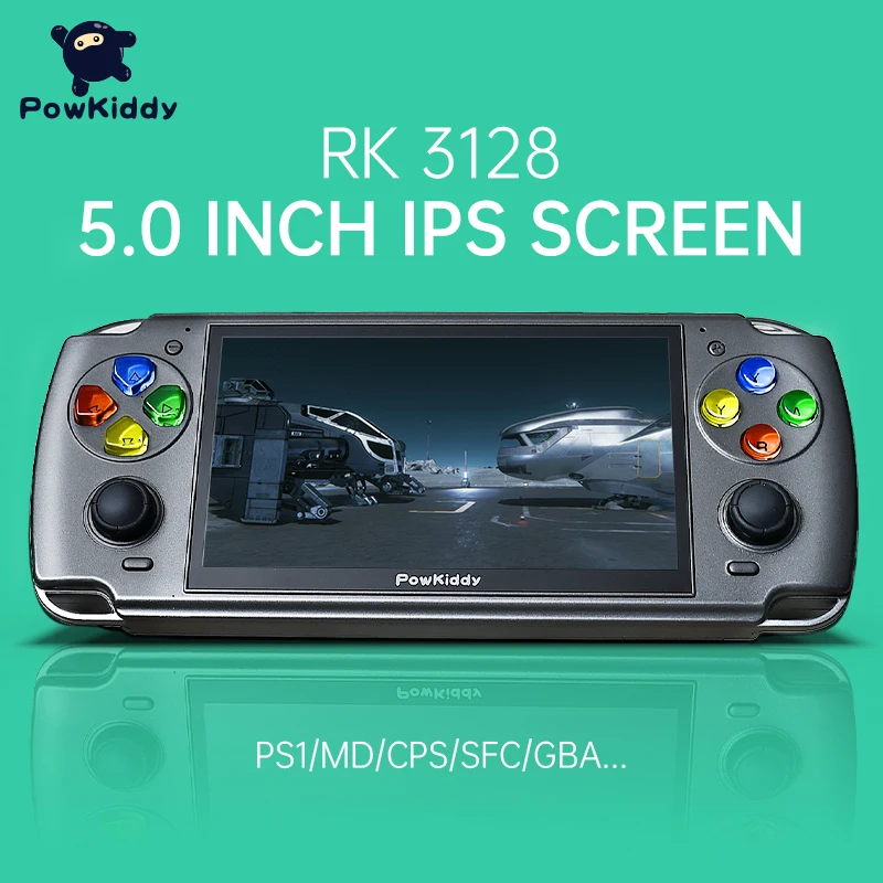 US $65.62 POWKIDDY X20 Linux 50Inch IPS Screen RK3128 Retro Video Handheld Game Console BuiltIn 3000 Games PS1 Games Childrens Gifts