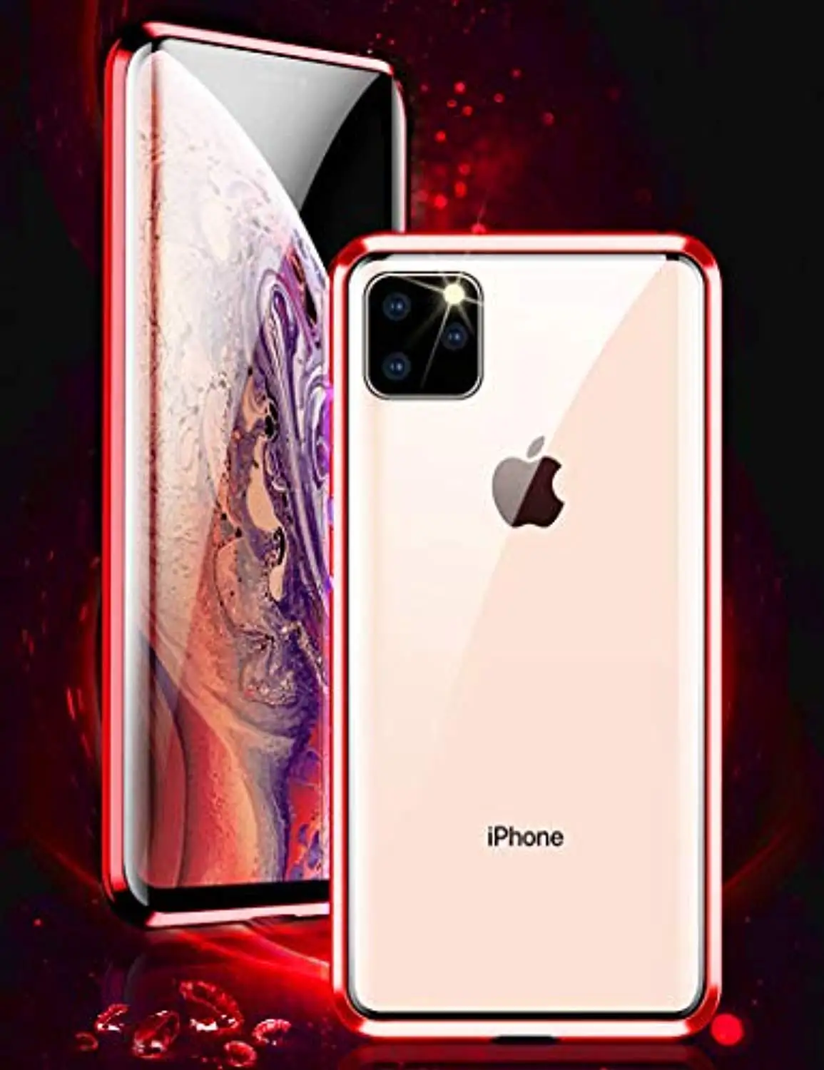Red Для iPhone 11 Pro MAX 6 6S 7 8 Plus защитный бампер для телефона Магнитная Адсорбция 9H закаленное стекло Передняя и задняя полная защитная крышка - Цвет: Red