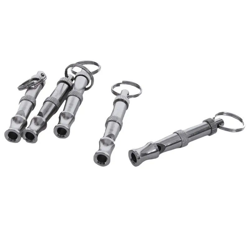 

5 x ultrasonic Whistle for Dog Training silver color