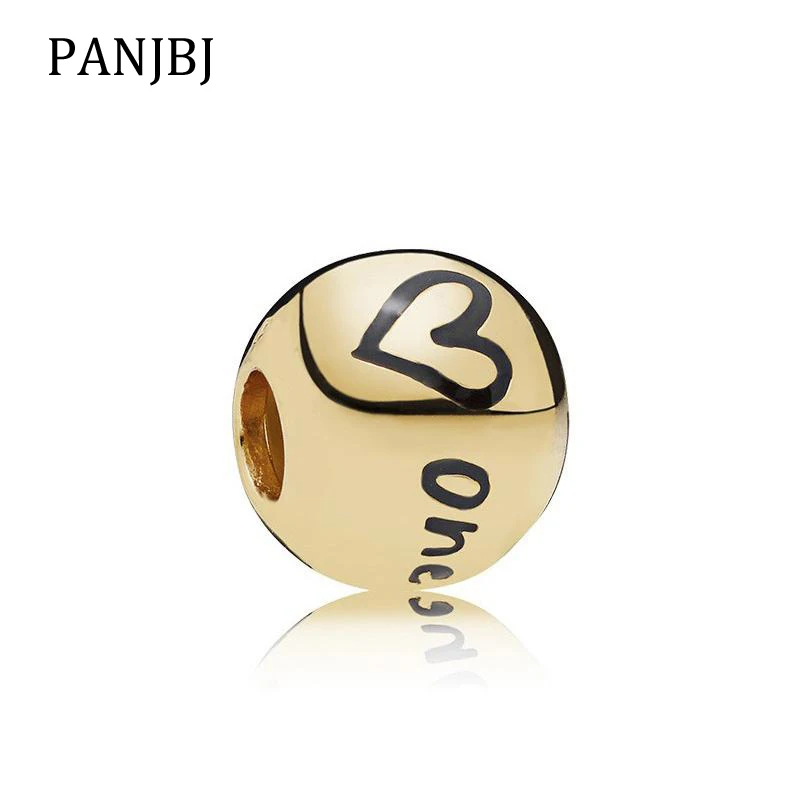 

New 100% 925 Sterling Silver Bead True Uniqueness Charm Gold Color Fit Pandora Bracelet Necklaces DIY Original Jewelry