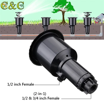 

Two in one 360 Degree Pop-Up Water Spray Nozzle Lawn Sprinkler Double Arms Yard Garden Drip Irrigation System