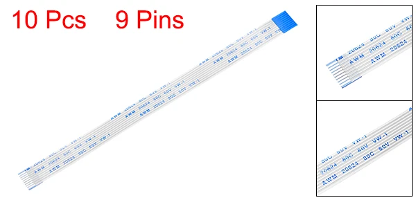 9 Pins Uxcell 10 шт. Гибкий плоский кабель 150 мм 1 мм шаг FPC FFC гибкий ленточный кабель для ЖК-телевизора автомобиля аудио dvd-плеер(тип B - Цвет: 9 Pins