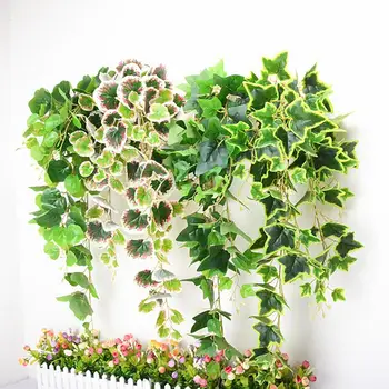 

Wall Hanging Green Plant Rattan Handmade Artificial Vine Leaf Begonia Grape Leaf Home Gardens Balconies Wedding Decoration