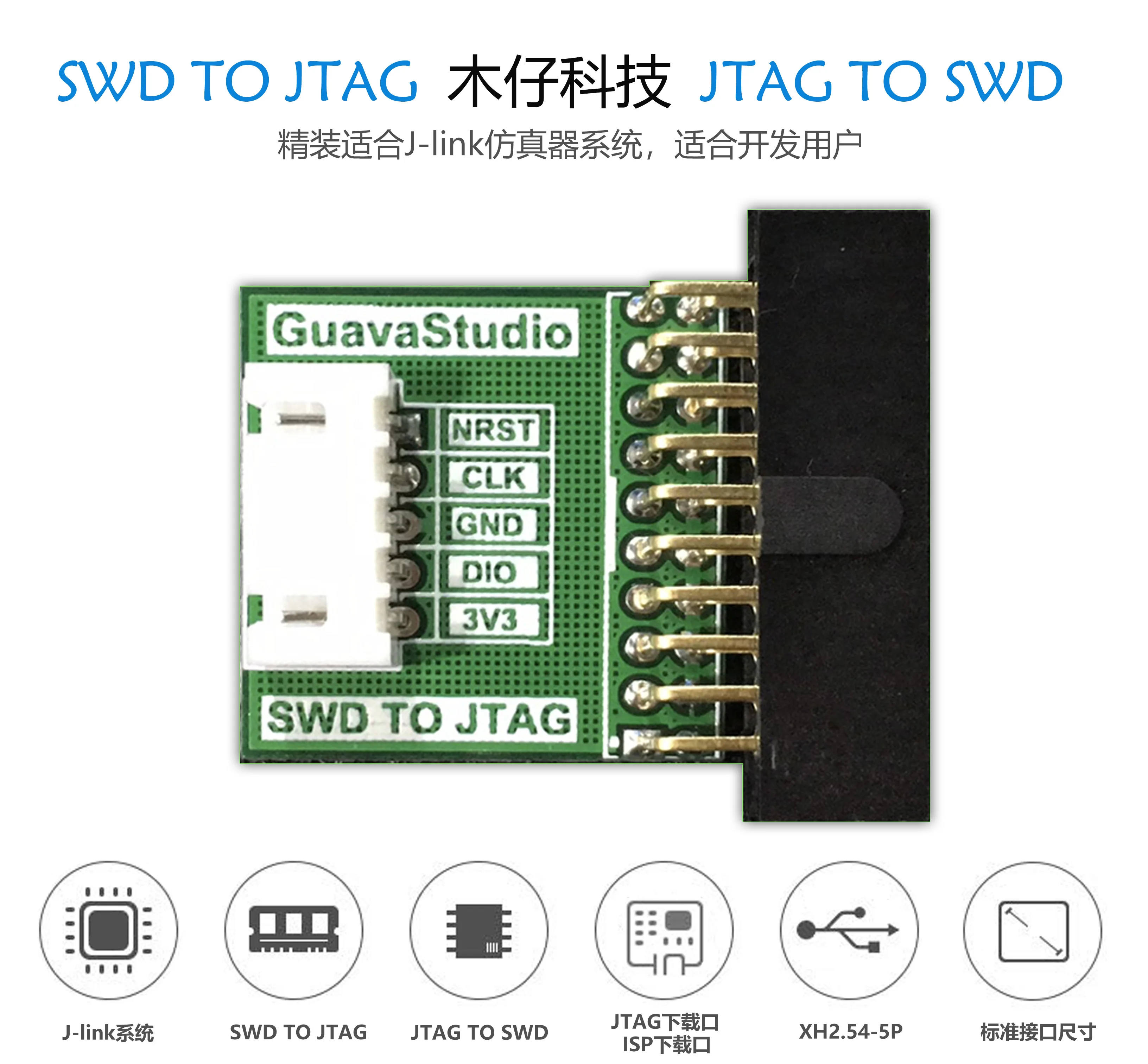Переходная пластина SWD к JTAG переходная JLINK двойная головка 5p кабельный провод |