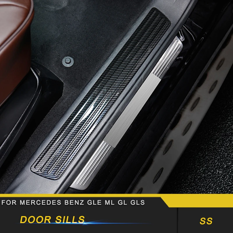 

For Mercedes Benz GLE ML GL GLS Auto Car Styling Door Threshold Sill Scuff Plate Guard Welcome Pedal Stickers Accessory