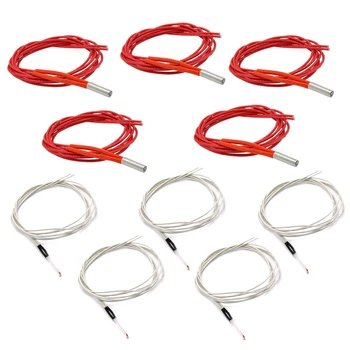 

5Pcs Ntc 3950 100K Thermistor And 5Pcs 12V 40W 620 Ceramic Cartridge Heater For 3D Printer Accessories