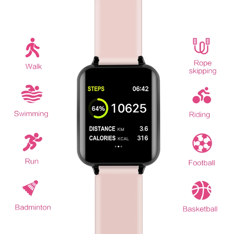 B57 Smart watches Waterproof Sports  for iphone phone  Heart Rate Monitor Blood Pressure Functions For Women men kid