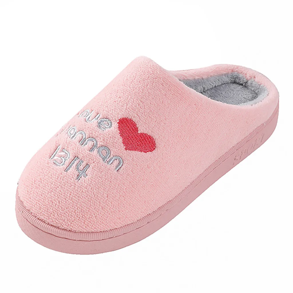 Домашние тапочки без застежки женские милые теплые хлопковые мягкие плюшевые