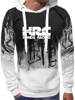 

Hoodies Men HRC race motorcycle Car Logo Print Sweatshirt Spring Autumn Gradient Men Hoodie hip hop harajuku Casual Hoody B