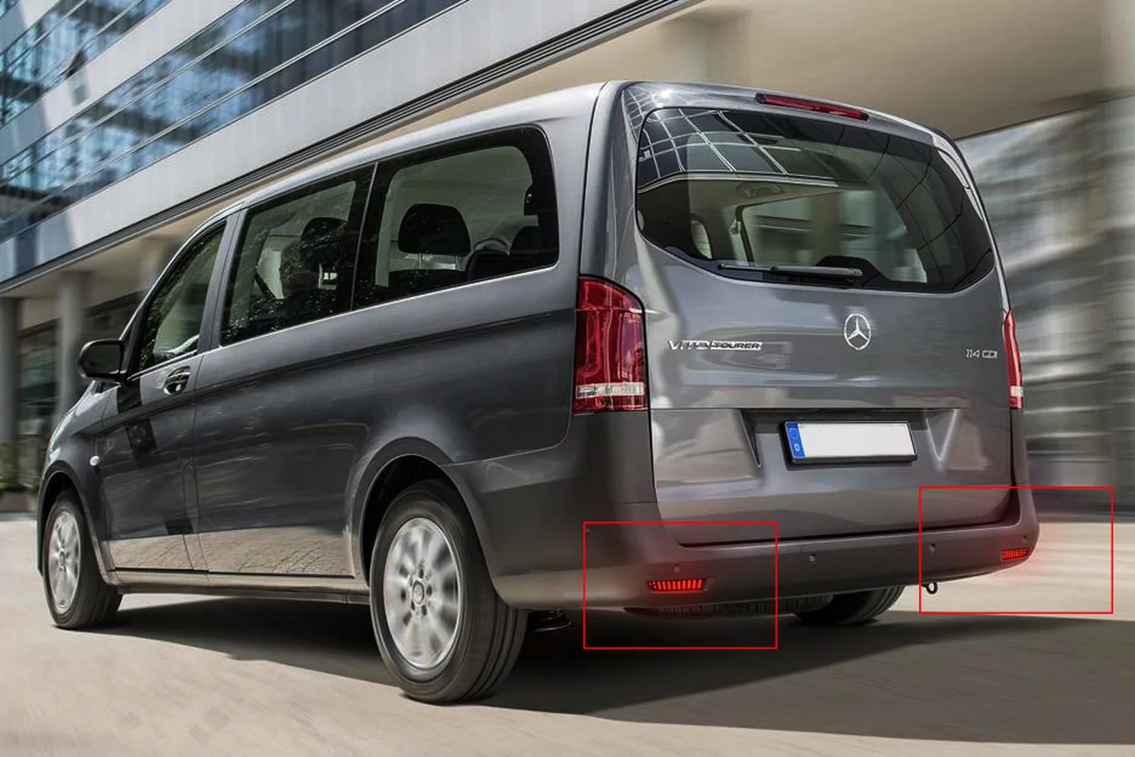 Черный светодиодный светильник отражателя заднего бампера для Mercedes Benz W447 Vito V-Class 14-19