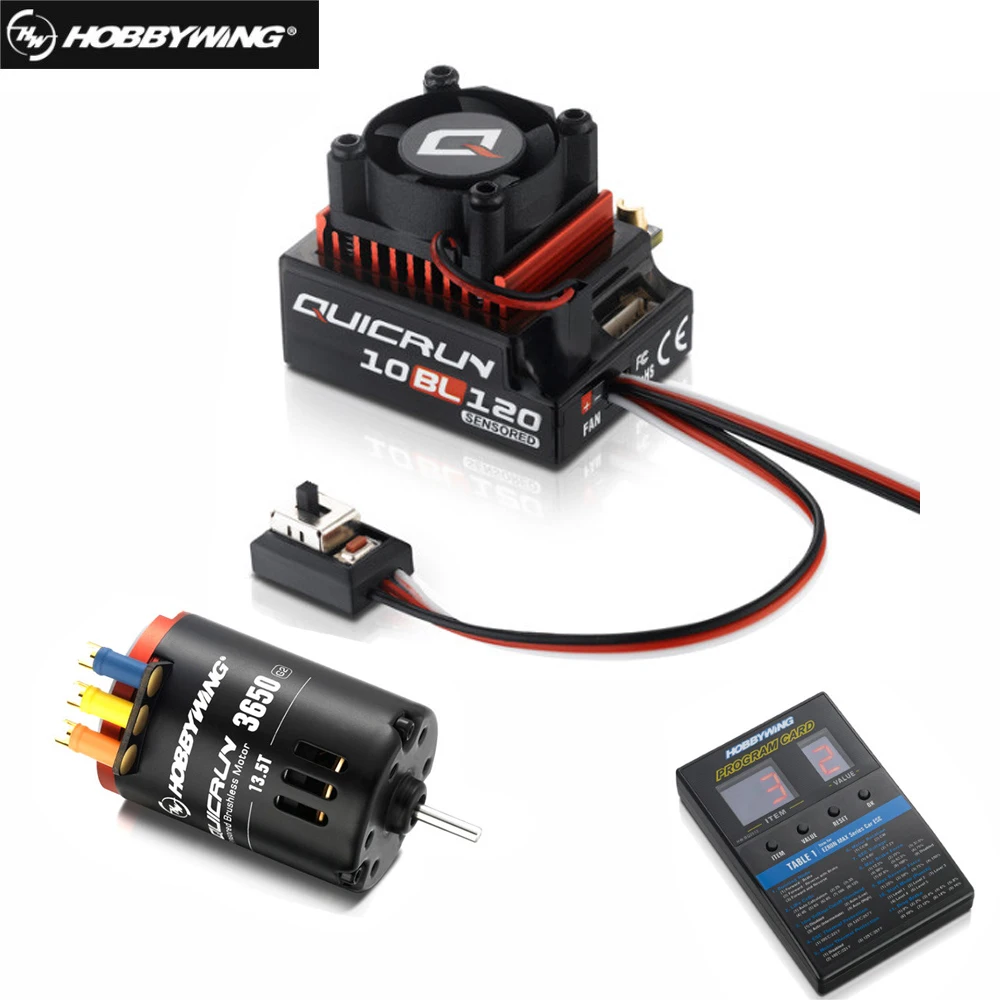 HobbyWing esc quirun 10BL120 120A бесщеточный &amp 3650 G2 двигатель и светодиодная программа для
