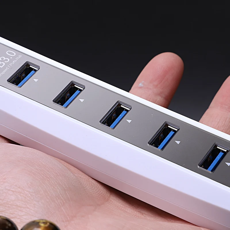 7 Порты и разъёмы Usb 3,0 Суперскоростной концентратор Usb адаптер переменного тока 12V Мощность адаптер для ПК Mac