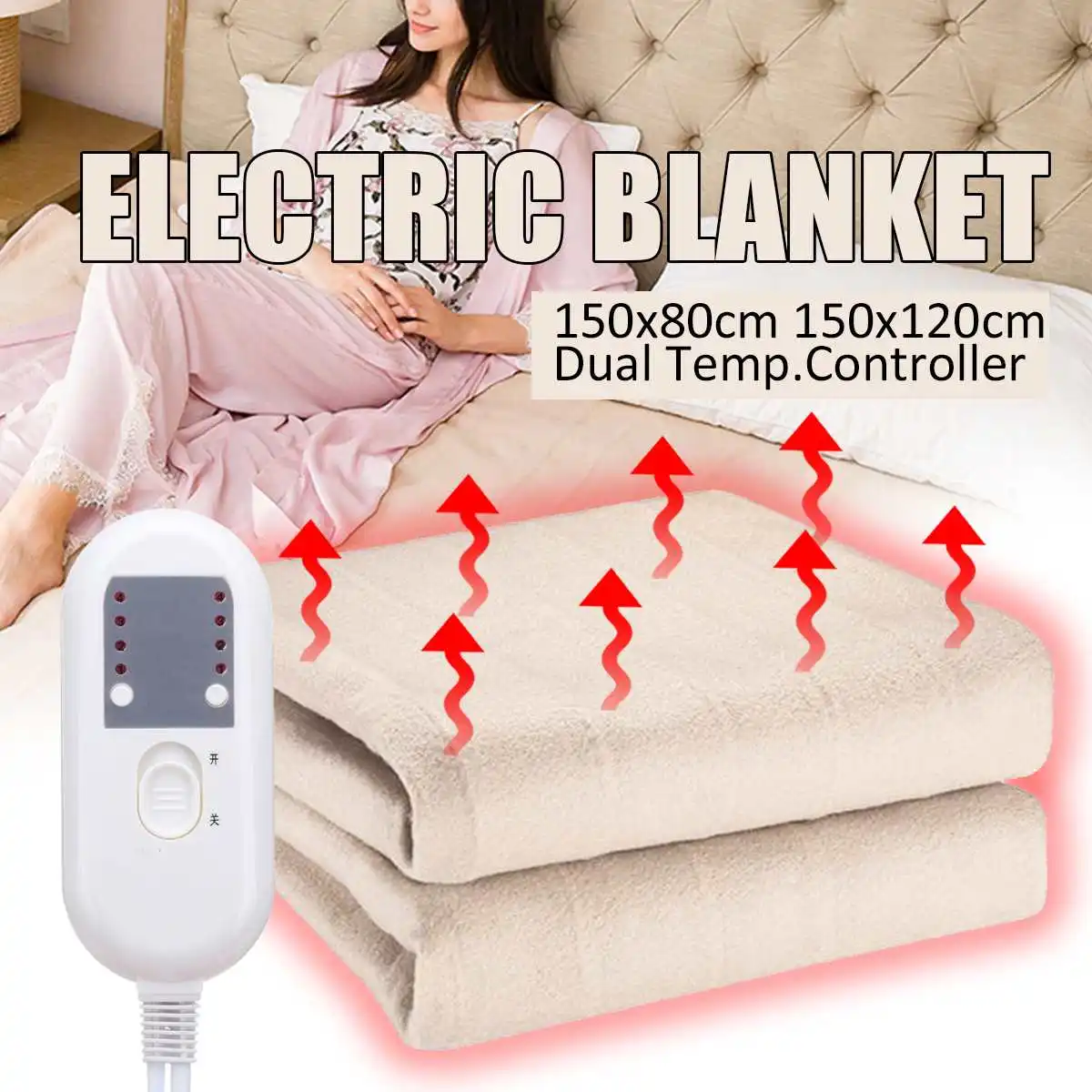 

Electric Blankets for Beds Waterproof Electric Heating Blanket Dual Temperature Timing Controller Household Heated Saftey Carpet