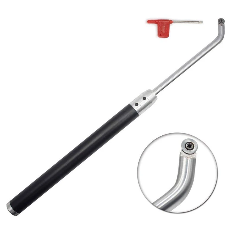 

Wood Turning Tool Set Carbide Tipped Lathe Finisher/Rougher/Detailer/Hollower Tool Set(4Pcs Bar+1Pcs Handle+1Pcs Wrench) with Ro
