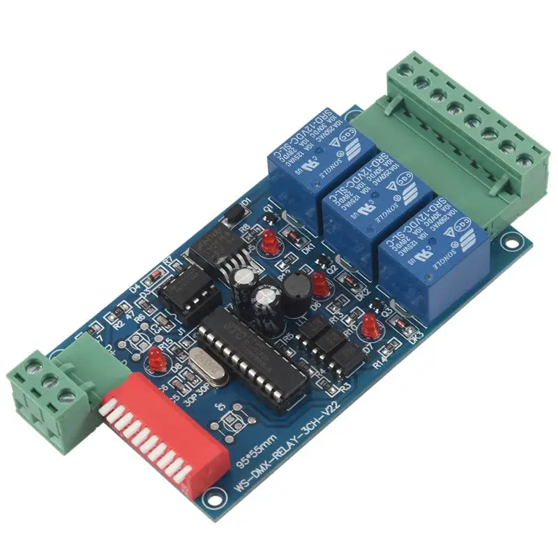 

3 Channel 5A DMX512 Controlled Relay Switch Kit DIY Converter DMX Dimmer Relay