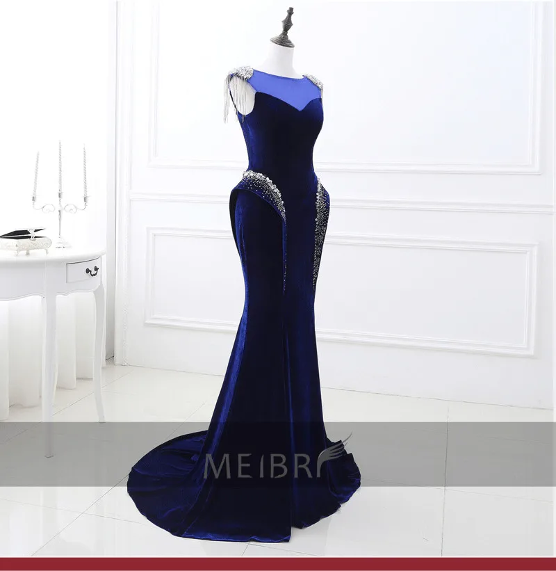 Стиль, реальное изображение, бисероплетение, кристалл, vestido de noiva, сексуальные платья, темно-синие бархатные вечерние длинные платья для матери невесты
