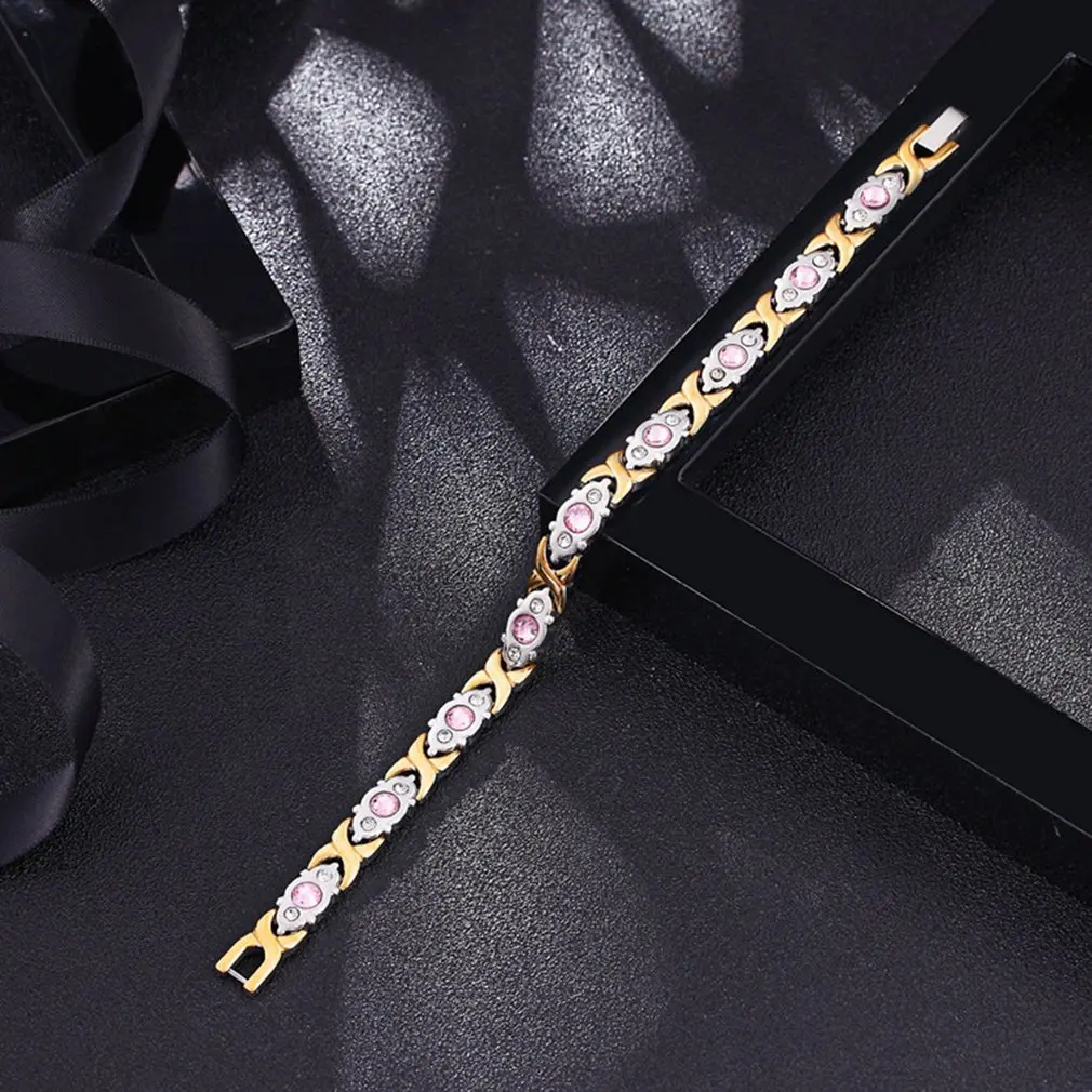 Trendcy Модные женские Титан нержавеющей стальной магнитный браслет со стразами оздоравливающий подарок кристалл полый модный браслет