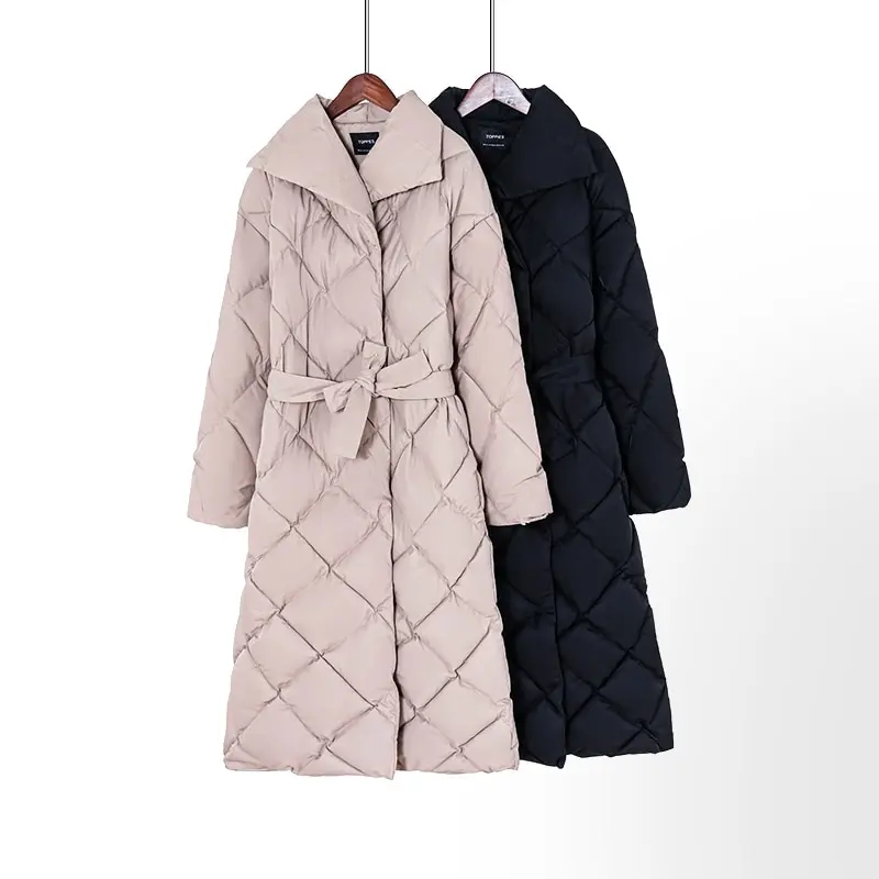 Winter Coat Puffer-Jacket Women Parkas Toppies Korean Outwear Plaid Fashion Warm Thick