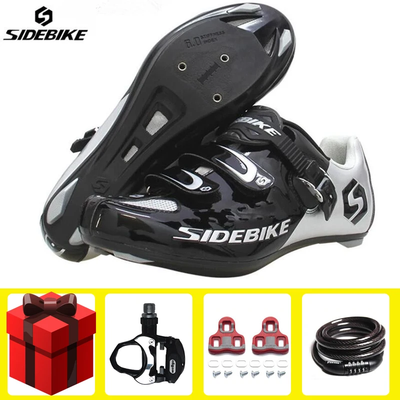 add all Sidebike/Мужская обувь для велоспорта; комплект с педалью; ультралегкие самозакрывающиеся профессиональные велосипедные туфли для триатлона; велосипедные мужские кроссовки; wo men - Цвет: add all