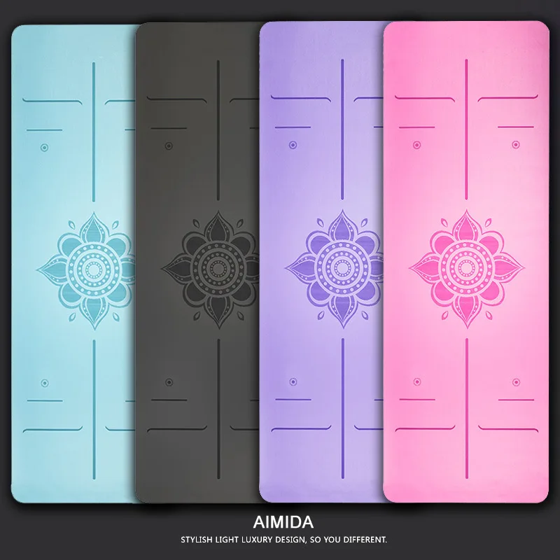 PU+ Natural Rubber Yoga Mat with Position Line Fitness Non Slip Exercise Pad For Environmental Widen and length Gymnastics Mats