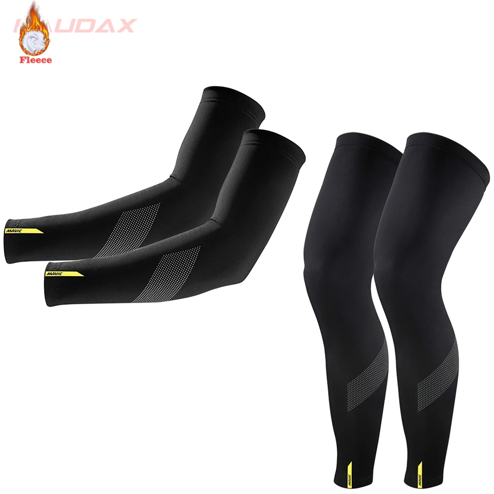 2021 MAVIC Cosmic Leg Warmers Black Winter Thermal Fellce Cycling Arm Warmer MTB Bicycle Running Racing MTB Bike Leg Sleeve