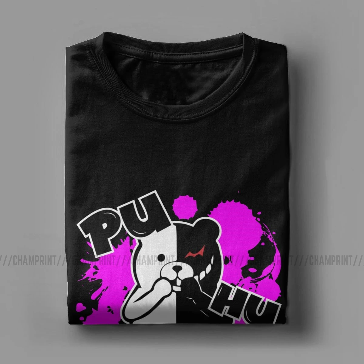 Monokuma Danganronpa мужские футболки, Винтажная футболка с коротким рукавом и круглым вырезом, футболки из чистого хлопка, летняя одежда