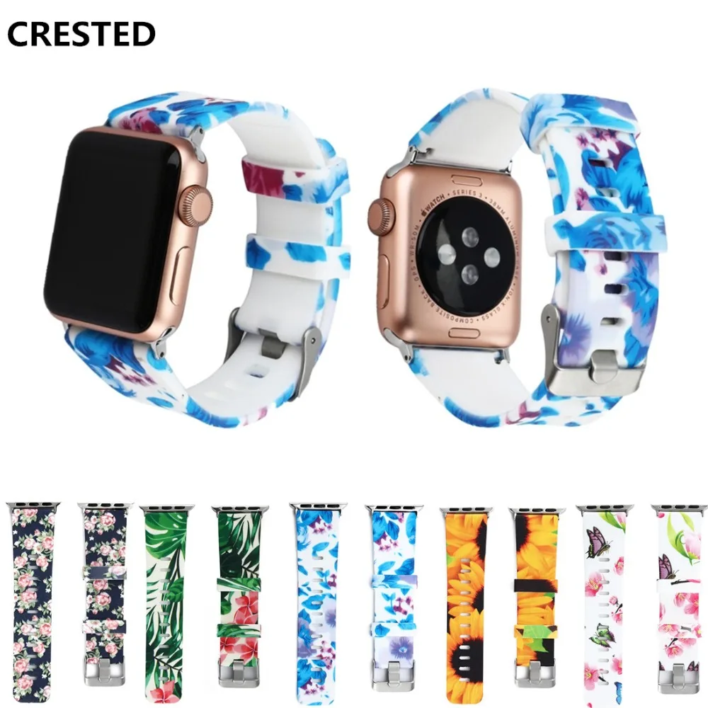 Силиконовый ремешок для спортивных часов для Apple Watch band 44 мм 40 мм Iwatch series 5 4 3 2 1 резиновые повязки на запястья-браслеты умный ремешок для часов ремень