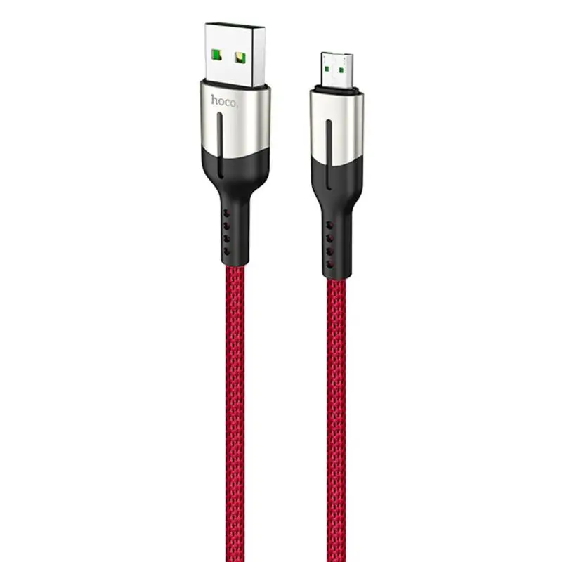 HOCO U68 Micro-USB/type-C нейлон 1,2 m Быстрая зарядка USB кабель для передачи данных для Android - Цвет: Красный
