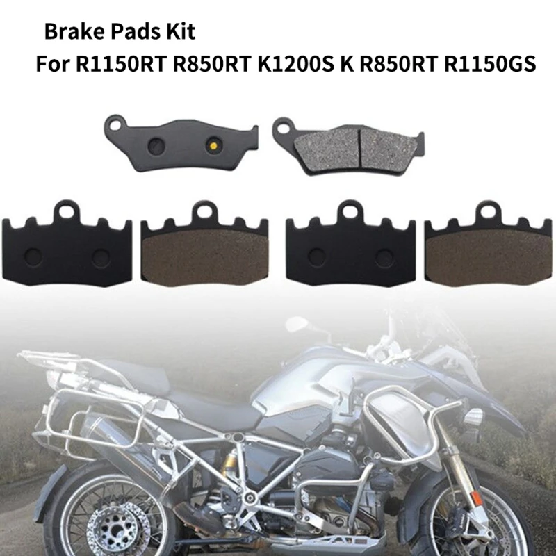 

Motorcycle Front & Rear Disc Brake Pads Kit for BMW R1150RT R850RT K1200S K R850RT R1150GS 2002-2004 Adventure HP2 Megamoto