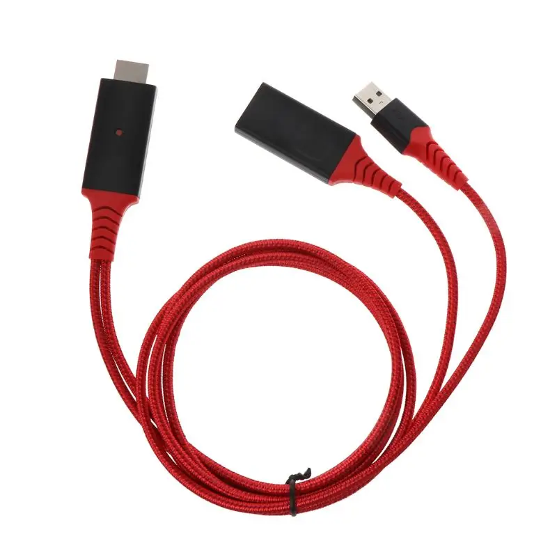 2 в 1 беспроводной дисплей ключ проводной usb зарядка 1080P HD HDMI кабель адаптер для Apple iPhone iPad Android D08A