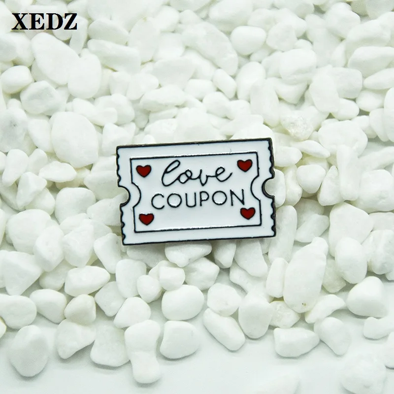 Эмалированные булавки XEDZ с надписью Love модный купон для билета романтическая