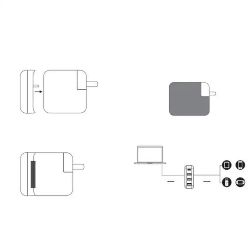 4-Порты USB 3,0 Тип ноутбук тип-c Мощность адаптер мини-usb-концентратор для MacBook Портативный Быстрая Зарядка Док-станция для iPad iPhone Smart Зарядное устройство