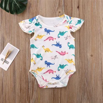 

Newborn Baby Bodysuit Summer Boys Girls Jumpsuit Dinosaur Print Short Sleeve Cotton Infant Outfits 0-12M For Kids Clothes